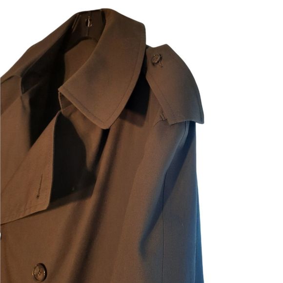 London Fog Mens Trench coat,  Size 46 regular Long Gray - Picture 7 of 15